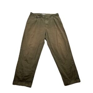 Alex Mill Olive Green Faded Chino Pants Men's Size 32 Pleated Cuffed Cotton